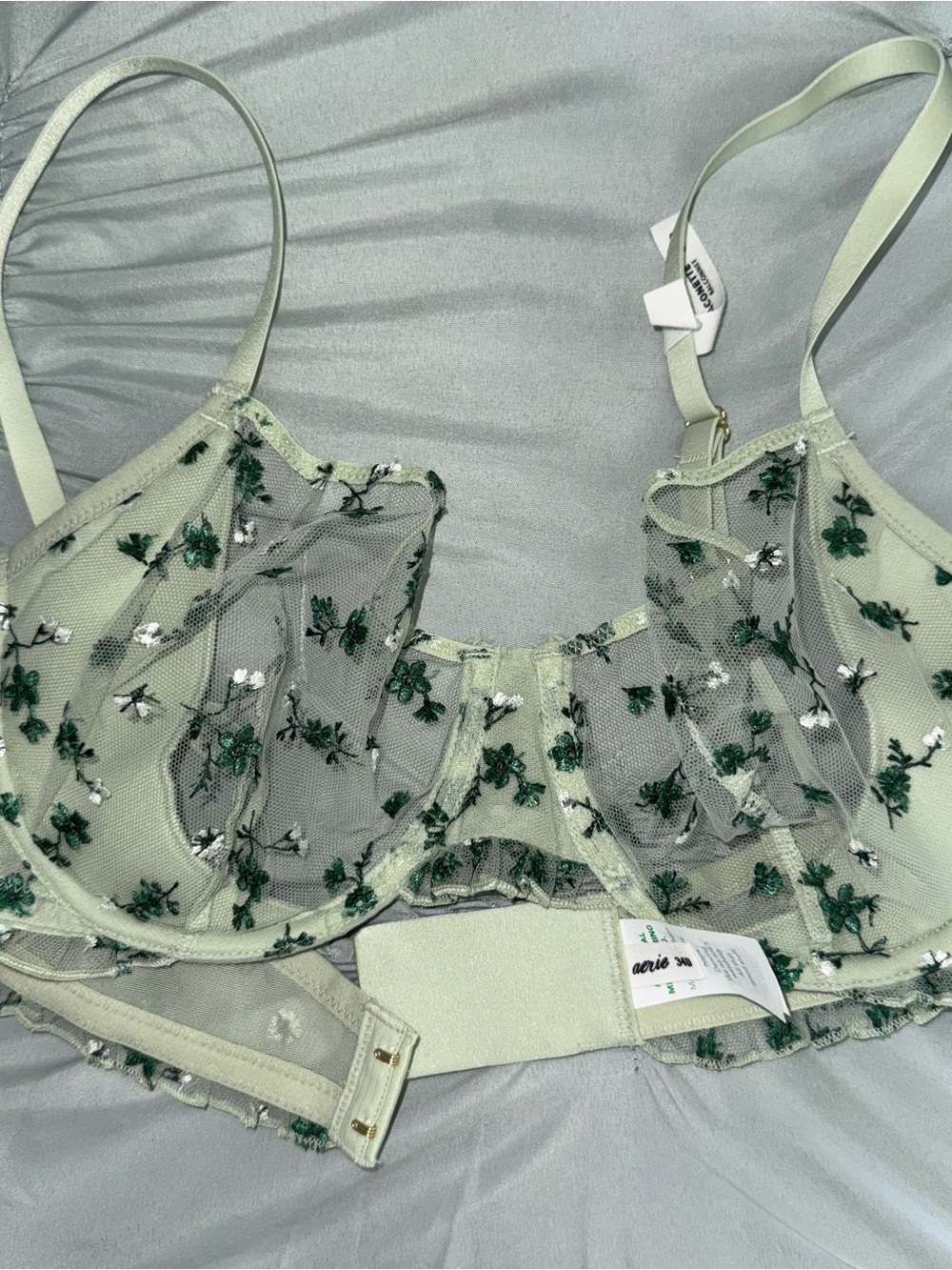 aerie Sheer Embroidered Floral Bra